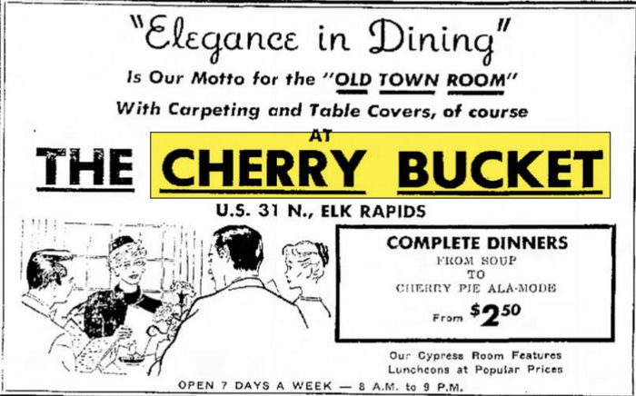 Cherry Bucket (Elk Harbor Restaurant) - Jul 07 1962 Article